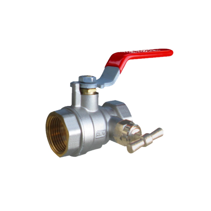 Full port brass ball valve PN25 with drain, lever handle version (Fig. 332) and butterfly handle version (Fig. 332F)
