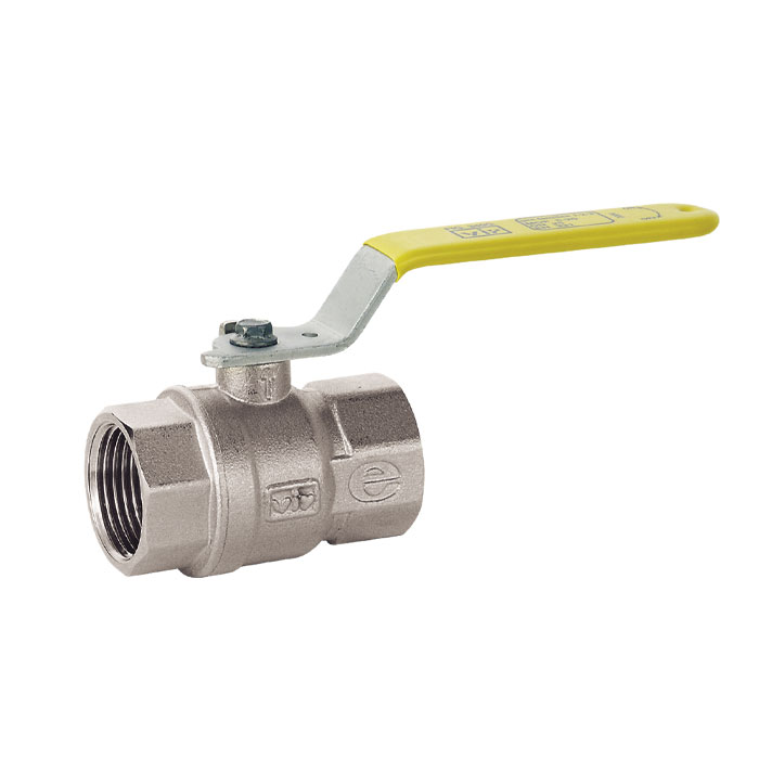 Brass ball valve for gas, lever handle version