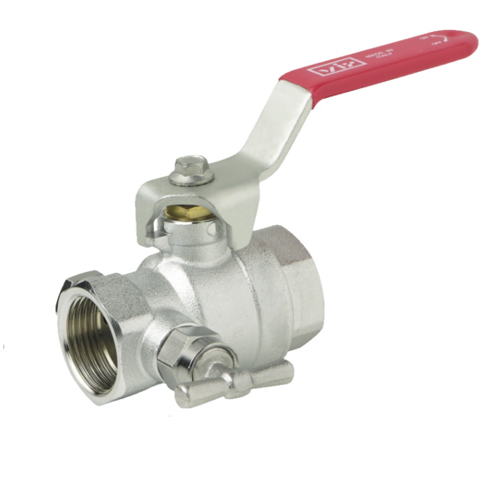 Full port brass ball valve with drain PN40, lever handle version (Fig. 342) and butterfly handle version (Fig. 342F)