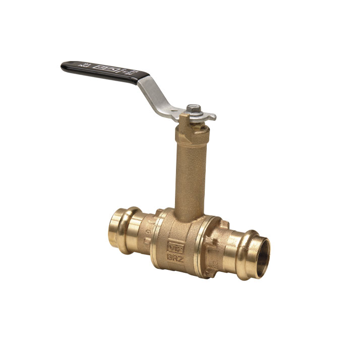 Full port ''long neck'' press-fit bronze ball valve PN16