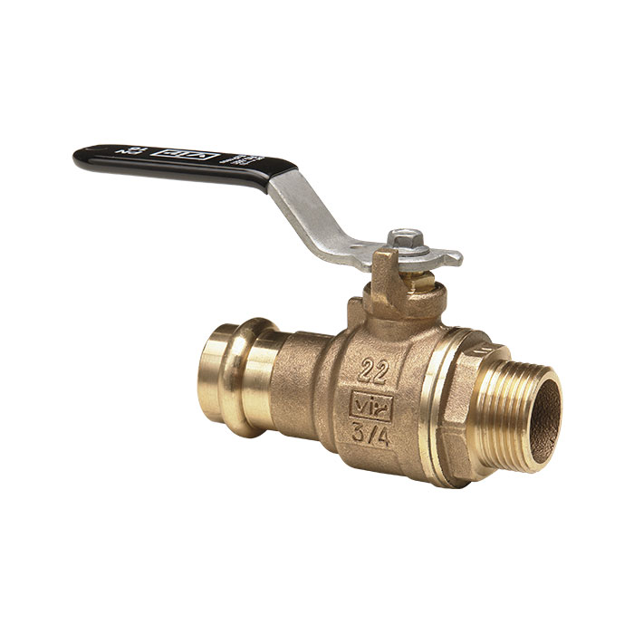 Full port press-fit/threaded bronze ball valve PN16