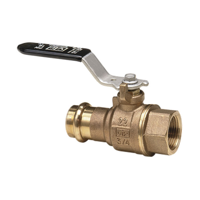 Full port press-fit/threaded bronze ball valve PN16